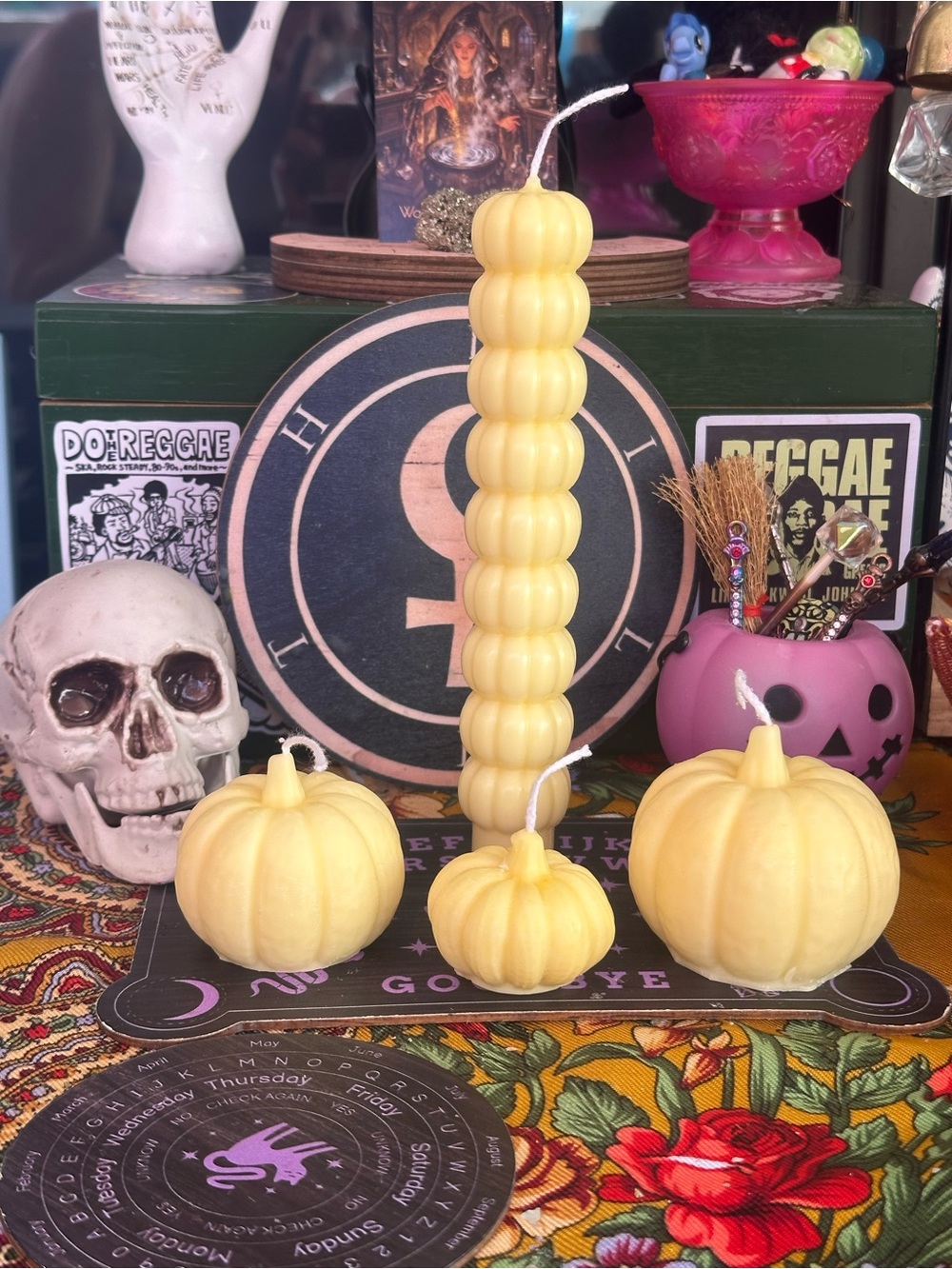 Cream Harvest Pumpkin Candle Set